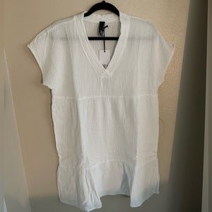 Bobi DROP SHOULDER TIERED DRESS